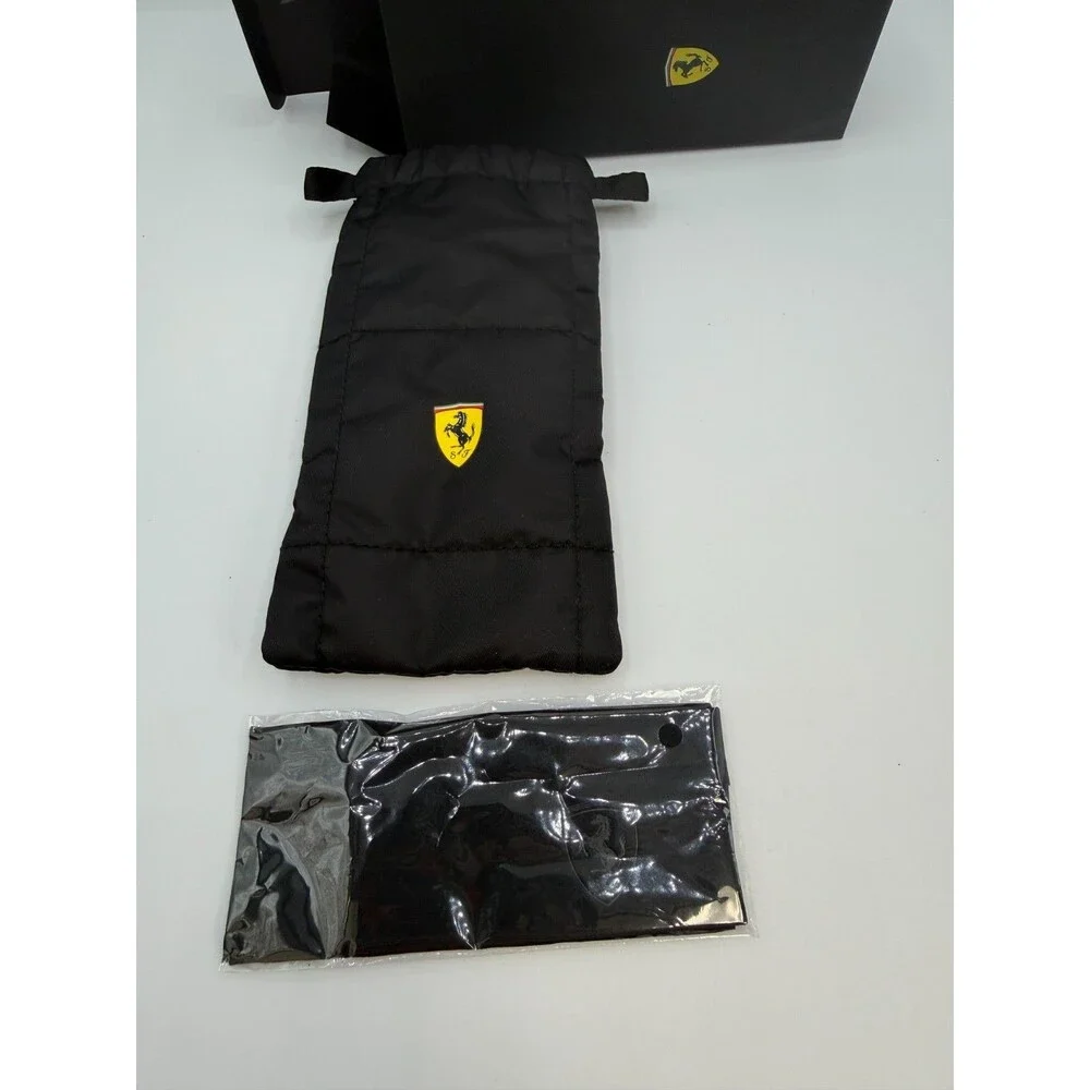 Ferrari Scuderia Eyeglasses Sunglasses Pouch Box & Cloth Authentic Black Set